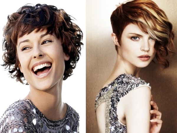 Кратки фризури на жените за кадрава коса: Боб, Пикси, Карс, Каскада и бушава бушава