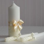 DIY decorare lumânare nunta