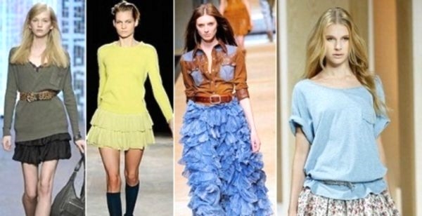 Suknja s frilima: što obući? Primjeri na fotografiji